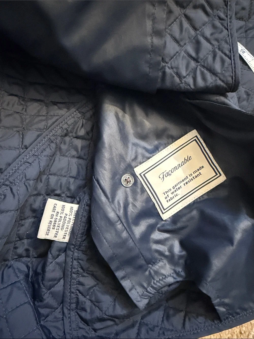Faconnable Quilted Navy Button-Front Vest Women’s Large - Picture 7 of 7